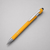 Ручка-стилус металлическая шариковая Sway soft-touch (желтый)
