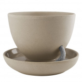 Горшок для растений Flowerpot, с блюдцем, коричневый