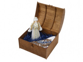 Подарочный набор Снегурочка: кукла, платок (белый, разноцветный)