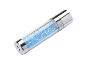 USB 2.0- флешка на 32 Гб с кристаллами (синий, серебристый)