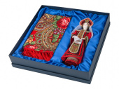Подарочный набор Евдокия: кукла, платок (красный)