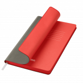 Ежедневник Latte soft touch недатированный, серый/красный