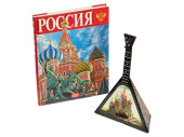 Подарочный набор Музыкальная Россия: балалайка, книга Россия (красный)