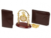 Набор: портмоне, визитница, подставка для часов, часы на цепочке «Фрегат» Laurens de Graff