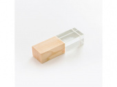 USB 2.0- флешка на 32 Гб кристалл дерево (прозрачный, натуральный)