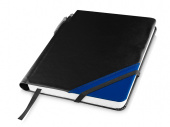 Блокнот A6 Patch-the-edge с шариковой ручкой (черный, ярко-синий)