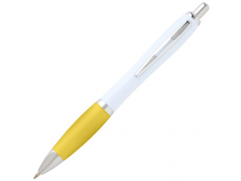Ручка шариковая из переработанной пластмассы Nash (белый, желтый)