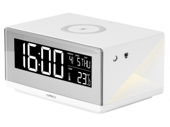 Часы с беспроводным зарядным устройством Timebox 2 (белый)