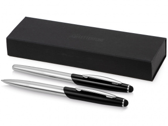 Набор ручек Roma (черный, серебристый)