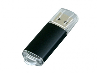 USB 2.0- флешка на 8 Гб с прозрачным колпачком (черный)