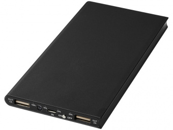 Портативное зарядное устройство Plate, 8000 mAh (черный)