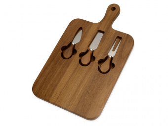 Набор для сыра из акации Parmesan (коричневый, серебристый)