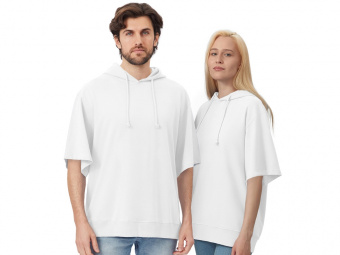 Худи оверсайз с коротким рукавом Warsaw унисекс (белый)