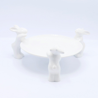 Тарелочка для сладостей "Воришки" (NEW), 23.5 см, Белый