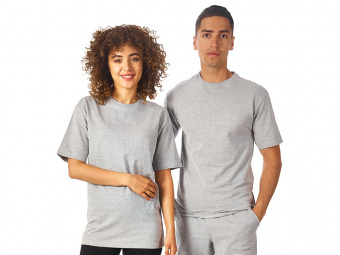 Футболка из френч терри Warsaw, унисекс (серый меланж)