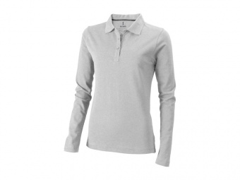 Рубашка поло Oakville женская с длинным рукавом (серый меланж)