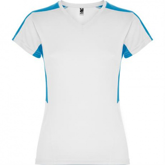 Спортивная футболка SUZUKA женская, БЕЛЫЙ/БИРЮЗОВЫЙ 2XL