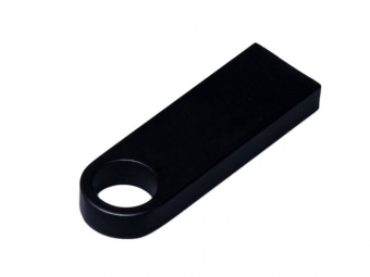 USB 2.0-флешка на 16 Гб с мини чипом и круглым отверстием (черный)