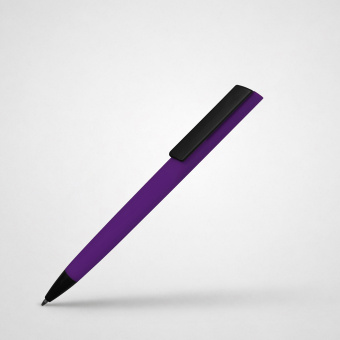 Ручка пластиковая шариковая C1 soft-touch (фиолетовый, черный)