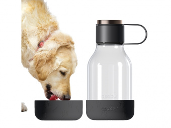 Бутылка для воды 2-в-1 DOG BOWL BOTTLE, 1500 мл  (черный)