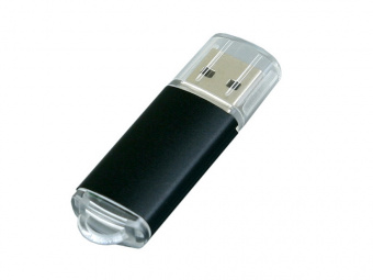 USB 2.0- флешка на 64 Гб с прозрачным колпачком (черный)