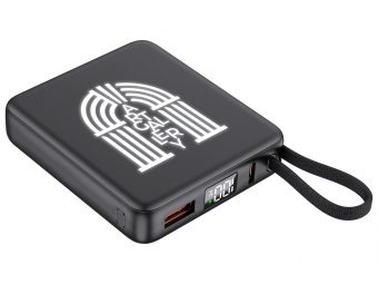 Внешний аккумулятор с подсветкой лого Nex, 5000 мАч (черный)