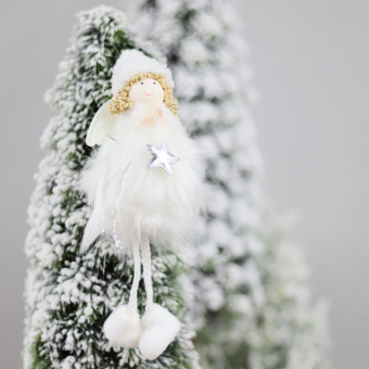 Новогоднее украшение рождественский ангел Брайтенс, белый