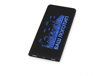 Внешний аккумулятор с подсветкой логотипа Faros, soft-touch, 4000 mAh (черный)