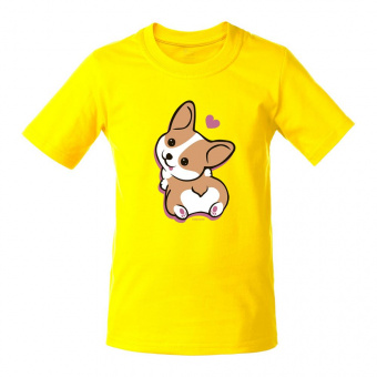 Футболка детская Little Corgi, желтая