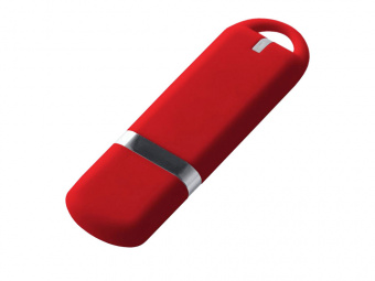 USB 2.0- флешка на 16 Гб, soft-touch (красный)