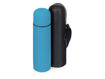 Термос Ямал Soft Touch с чехлом (голубой)