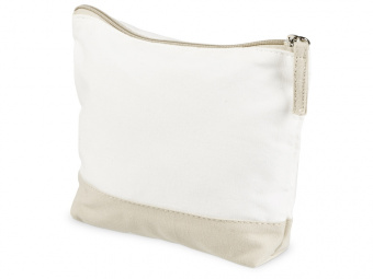 Косметичка хлопковая Cotton (белый, бежевый)