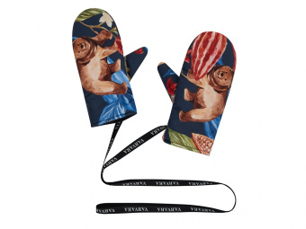 Варежки Мишки в шоколаде (разноцветный, синий, коричневый)