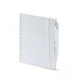 Блокнот А5 DURAN в твёрдом переплёте с ручкой, белый