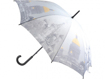 Зонт-трость Москва-Санкт-Петербург (серый)