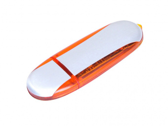 USB 2.0- флешка промо на 8 Гб овальной формы (серебристый, оранжевый)