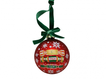 Стеклянный шар  Новогодний бархат (золотистый, красный)