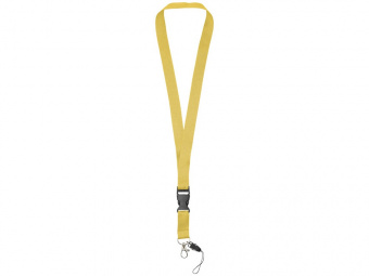 Шнурок Sagan с отстегивающейся пряжкой и держателем для телефона (желтый)