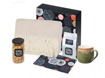 Подарочный набор Re:y. Haven  с пледом, кружкой и чаем (оливковый)
