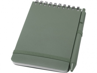 Блокнот А6 Thalaasa с шариковой ручкой (ярко-зеленый)