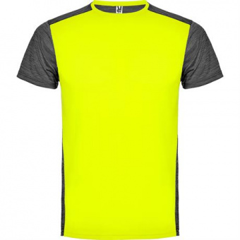 Спортивная футболка ZOLDER мужская, ФЛУОРЕСЦЕНТНЫЙ ЖЕЛТЫЙ/ПЁСТРЫЙ ЧЕРНЫЙ S