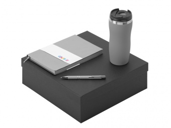 Подарочный набор Color it с блокнотом, металлической ручкой и термокружкой (серый, серый, серый, серый)