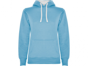 Толстовка с капюшоном Urban женская (небесно-голубой, белый)