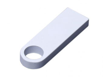 USB 2.0-флешка на 64 Гб с мини чипом и круглым отверстием (белый)