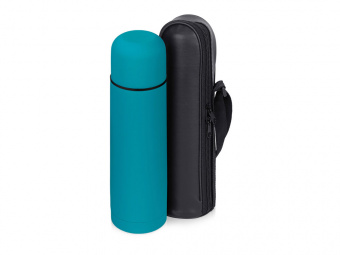 Термос Ямал Soft Touch с чехлом (бирюзовый)