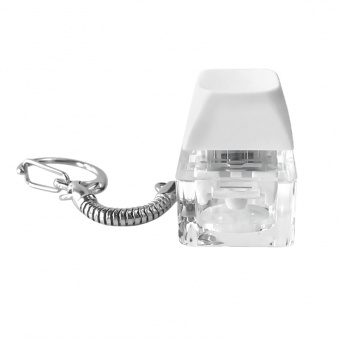 Брелок PUSH ME с LED подсветкой, Белый