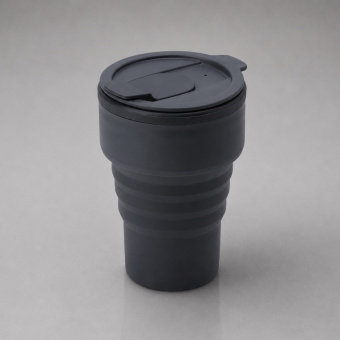 Силиконовый складной стакан GoCup (темно-серый)