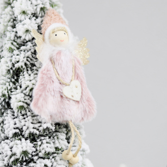 Новогоднее украшение  рождественские ангелы Тамарис, розовый