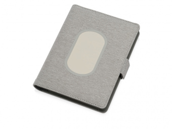 Органайзер с беспроводной зарядкой Powernote, 5000 mAh (светло-серый)