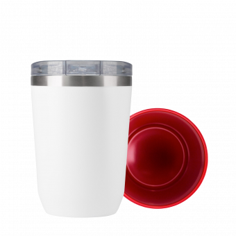 Термокружка вакуумная с керамическим покрытием Арктик, белый/красный